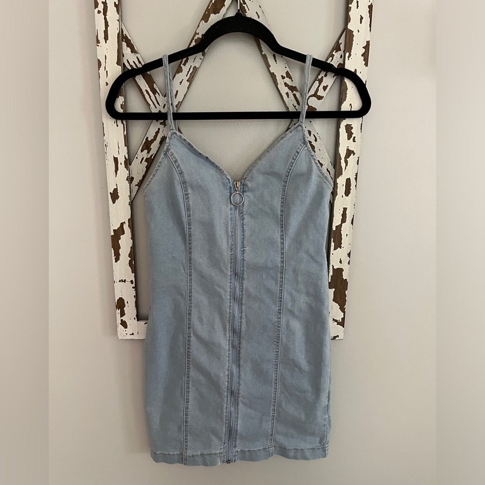Zip-up Jean‎ Denim Tank Dress Size Small EUC